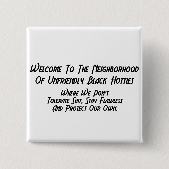 Bóton Quadrado 5.08cm BOTÕES do PRETO TEXT| de WTNUBH| (Frente)