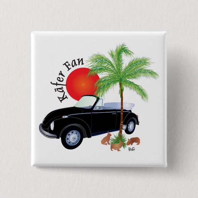 Bóton Quadrado 5.08cm Botões do ventilador Käfer (Frente)