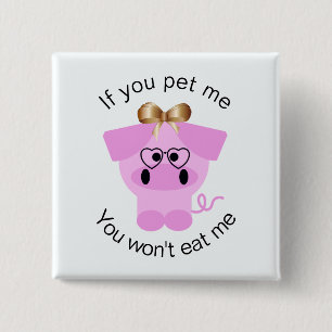 Bóton Quadrado 5.08cm Botões dos Direitos dos Animais