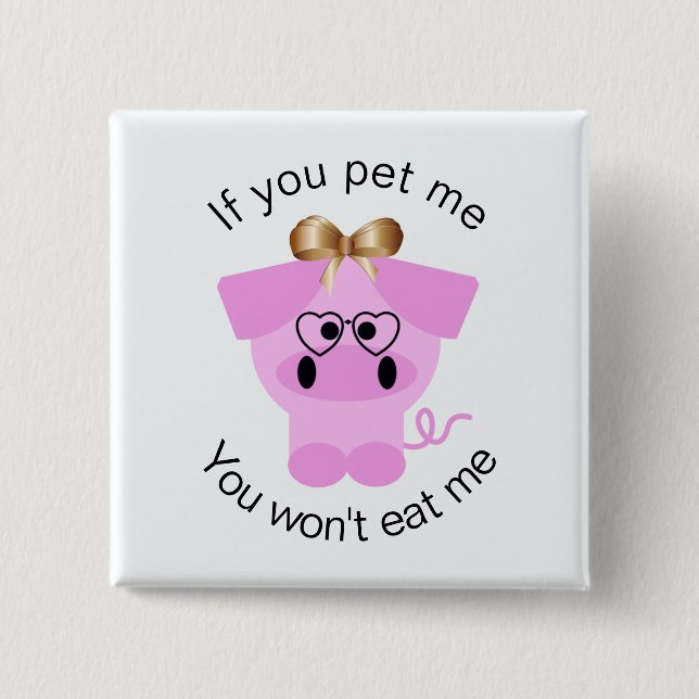 Bóton Quadrado 5.08cm Botões dos Direitos dos Animais (Frente)