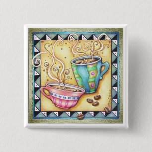 BÓTON QUADRADO 5.08CM BOTÕES - FEIJÕES LEGAIS! ARTE DO CAFÉ