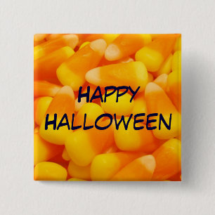 Bóton Quadrado 5.08cm Botões Feliz Halloween botão de Milho Doce