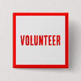 Bóton Quadrado 5.08cm Botões Modernos Red&White Para Voluntários, Negóci