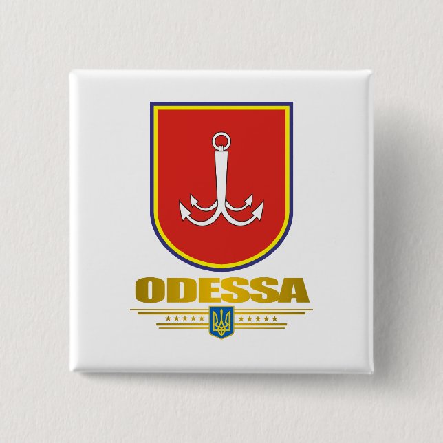 Bóton Quadrado 5.08cm Botões "Odessa COA" (Frente)