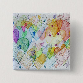 Bóton Quadrado 5.08cm Botões ou pinos de arte comunitários