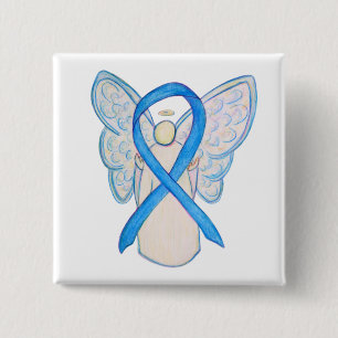 Bóton Quadrado 5.08cm Botões Personalizados do Anjo da Fita de Consciênc