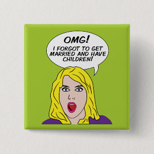 Bóton Quadrado 5.08cm Botões RETRO HISTÓRIA EM QUADRINHOS