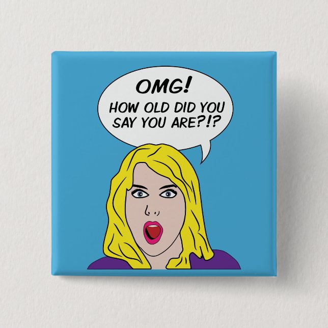 Bóton Quadrado 5.08cm Botões RETRO HISTÓRIA EM QUADRINHOS (Frente)