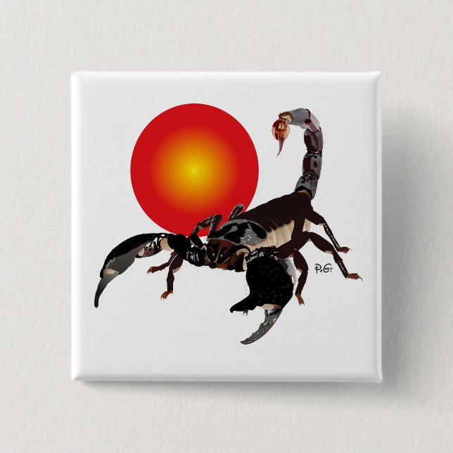 Bóton Quadrado 5.08cm Botões Skorpion (Frente)