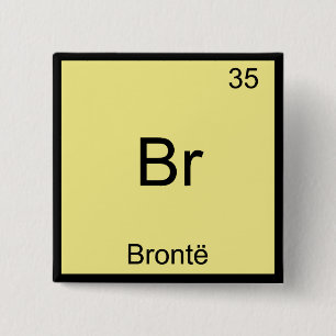 Bóton Quadrado 5.08cm Br - Bronte Funny Chemistry Elemento Símbolo T-Sh