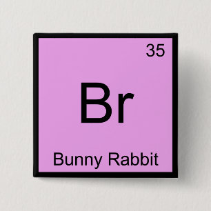 Bóton Quadrado 5.08cm Br - Coelhozinho Coelhinho Símbolo de Elemento de