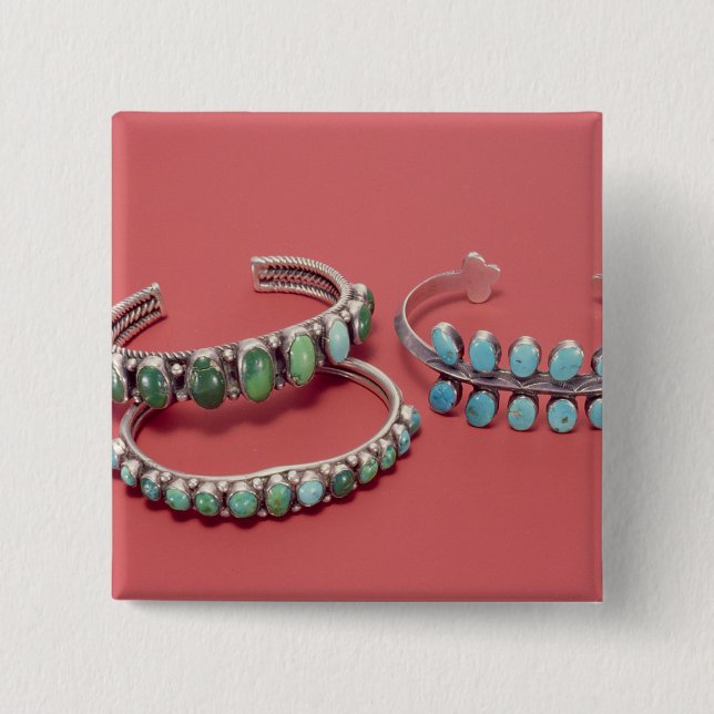 Bóton Quadrado 5.08cm Braceletes do Navajo (Frente)