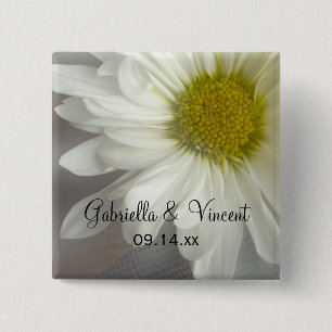 Bóton Quadrado 5.08cm Branca Suave na Casamento de Cinzas