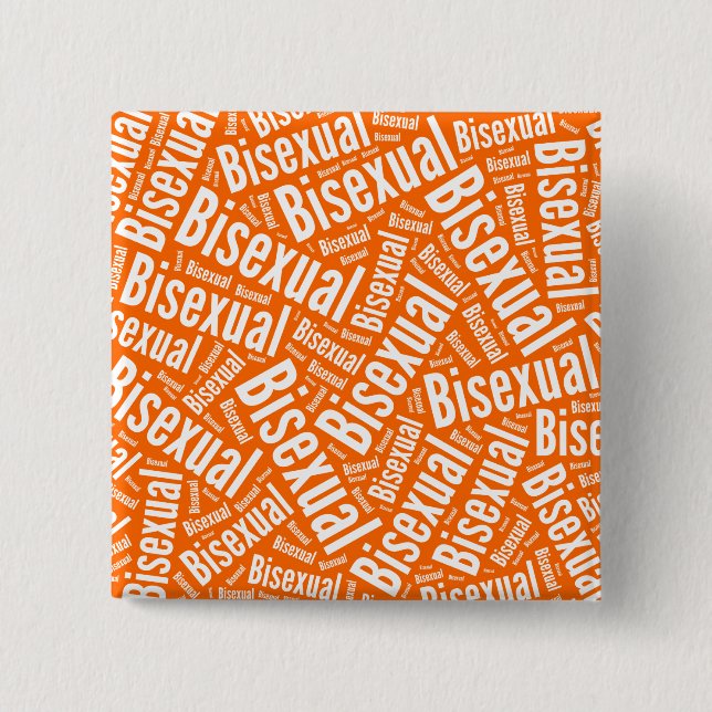 BÓTON QUADRADO 5.08CM BRANCO BISSEXUAL DO TESTE PADRÃO DA PALAVRA - .PNG (Frente)