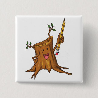 Bóton Quadrado 5.08cm Branco (quadrado) Stumpy do botão