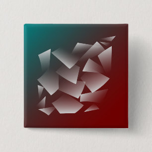 Bóton Quadrado 5.08cm branco quebrado com burgundy teal