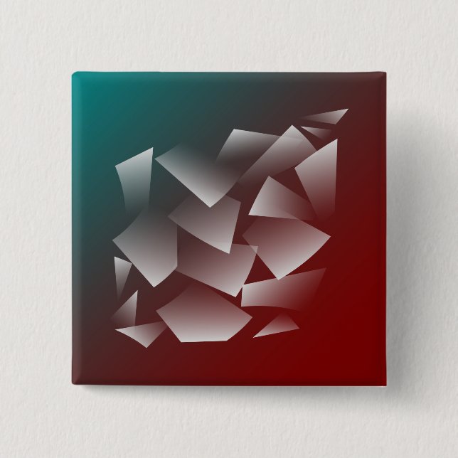 Bóton Quadrado 5.08cm branco quebrado com burgundy teal (Frente)