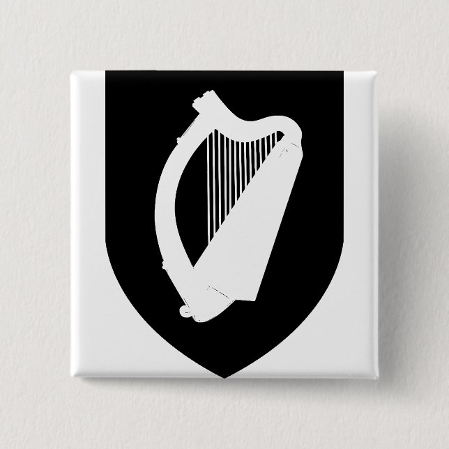 Bóton Quadrado 5.08cm Brasão de armas da Irlanda (Frente)