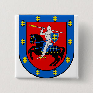 Bóton Quadrado 5.08cm Brasão de Armas do Condado de Vilnius