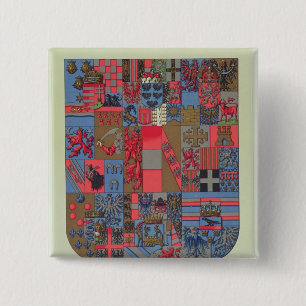 Bóton Quadrado 5.08cm Brasão do império Austro-Húngaro