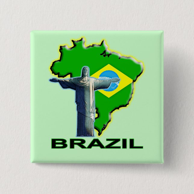 Bóton Quadrado 5.08cm Brasil (Frente)