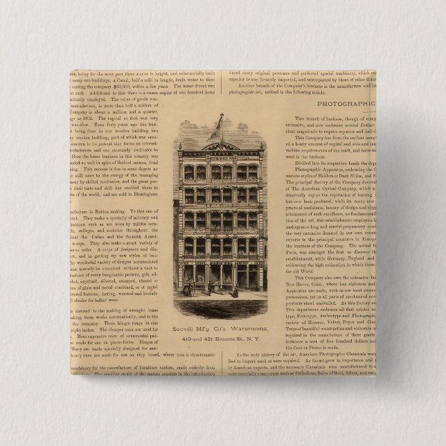 Bóton Quadrado 5.08cm Brass Works da Scovill Manufacturing Company (Frente)