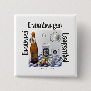 Bóton Quadrado 5.08cm Brauerei Baumberger Langenthal Buttons