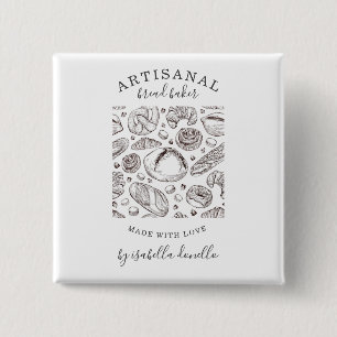 Bóton Quadrado 5.08cm Bread Baker Baker