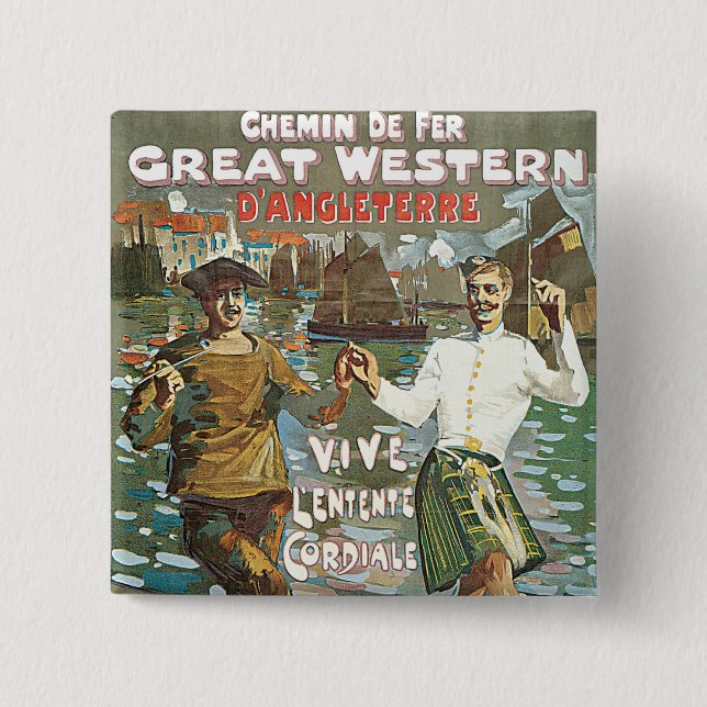 Bóton Quadrado 5.08cm Brest á Londres 18 horas (Frente)