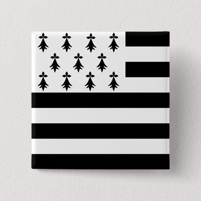 Bóton Quadrado 5.08cm Bretanha, França (Frente)