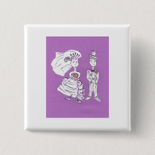 Bóton Quadrado 5.08cm Bride and Groom