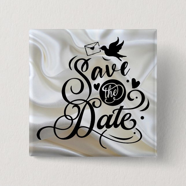 Bóton Quadrado 5.08cm Bride - Botão Quadrado (Frente)