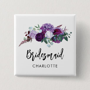 Bóton Quadrado 5.08cm Bridesmaid Personalizada de Manutenção de Script F