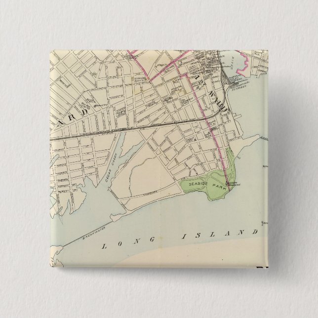 Bóton Quadrado 5.08cm Bridgeport, Sul (Frente)