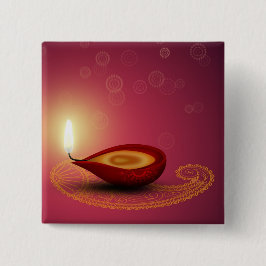 Bóton Quadrado 5.08cm Brightful Diwali - botão