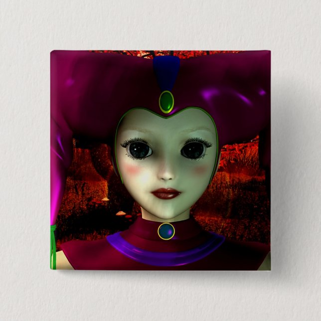 Bóton Quadrado 5.08cm Brinquedo do Harlequin (Frente)