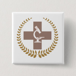 Bóton Quadrado 5.08cm Broche Biomedicina