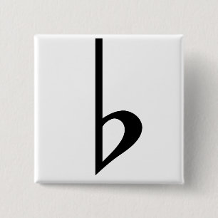 Bóton Quadrado 5.08cm Broche (Botton) Bemol Preto