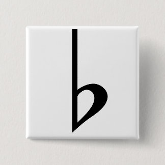 Bóton Quadrado 5.08cm Broche (Botton) Bemol Preto