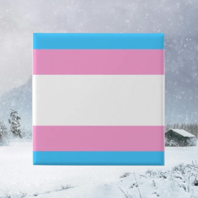 Bóton Quadrado 5.08cm Broche de Orgulho Trans (Criador carregado)