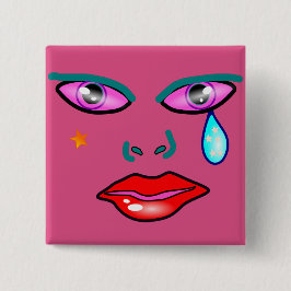 Bóton Quadrado 5.08cm Broche de Rockstar Pop Art