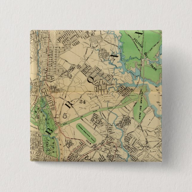 Bóton Quadrado 5.08cm Bronx, Nova York (Frente)