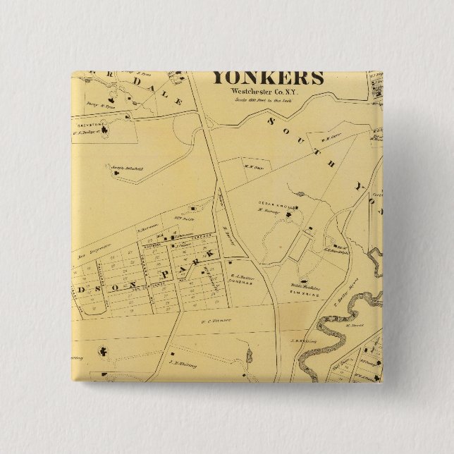 Bóton Quadrado 5.08cm Bronx, NY (Frente)