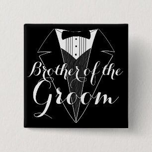 Bóton Quadrado 5.08cm Brothe do botão da festa de casamento de Tux do