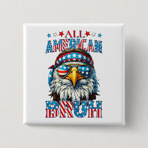 Bóton Quadrado 5.08cm Bruh All-American - Swagger Eagle Patriótico