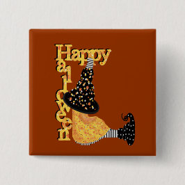 Bóton Quadrado 5.08cm Bruxa Bonita do Halloween