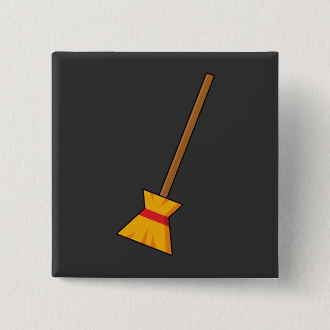 Bóton Quadrado 5.08cm Bruxa Broom (Frente)