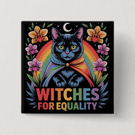 Bóton Quadrado 5.08cm Bruxas pela Igualdade Feminista