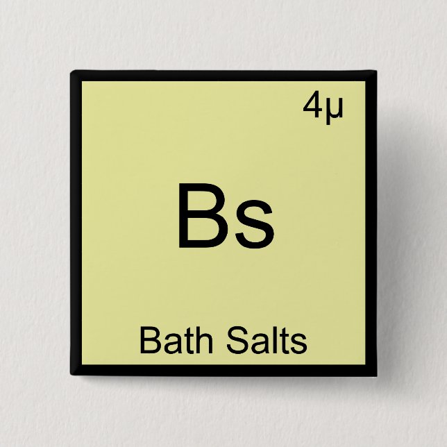 Bóton Quadrado 5.08cm Bs - Bath Sal Elemento Engraçado Chá de Química (Frente)