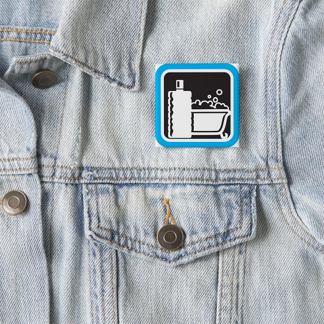 Bóton Quadrado 5.08cm Bubble Bath Icon Relaxing Bathroom Spa (Criador carregado)